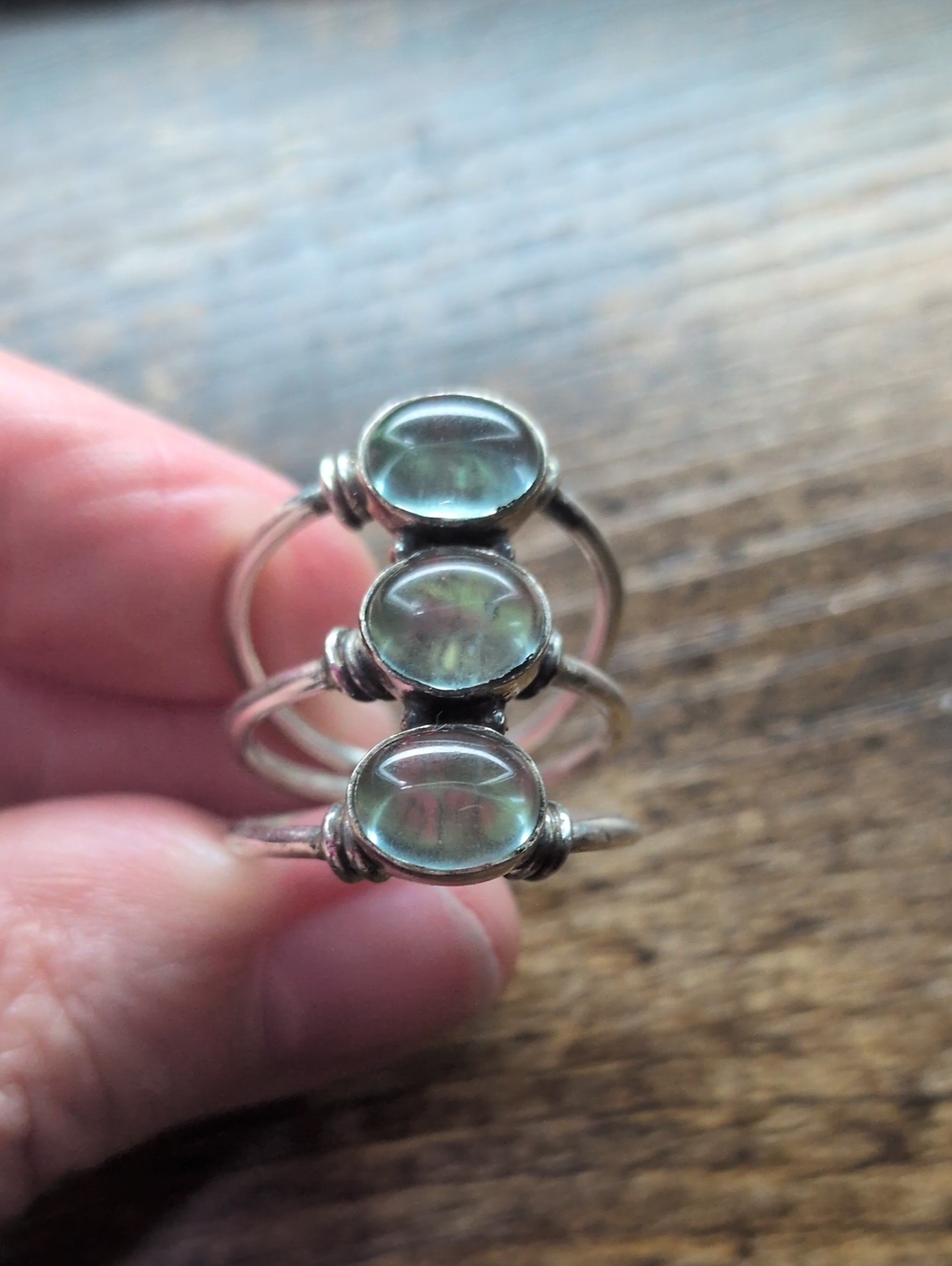 Sterling Silver Triple Aquamarine - Women's Jewelry